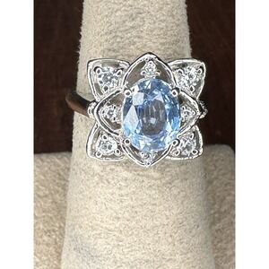 BLUE TOPAZ AND .925 SILVER RING, Size 5.75